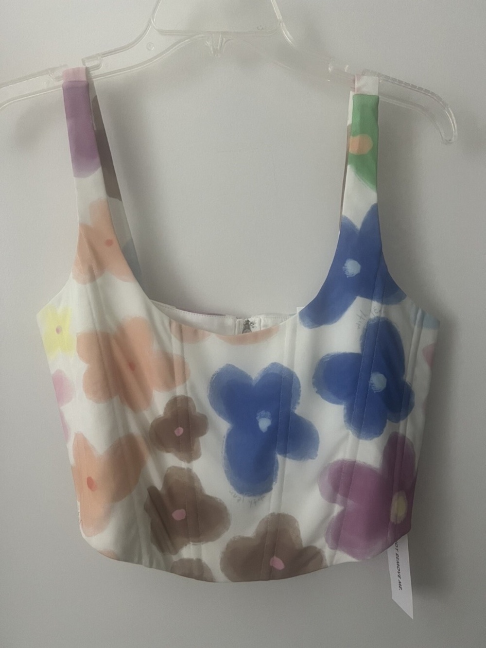 With Jean Cindy Corset Viola Tricolour Sleeveless Top Size Medium NWT